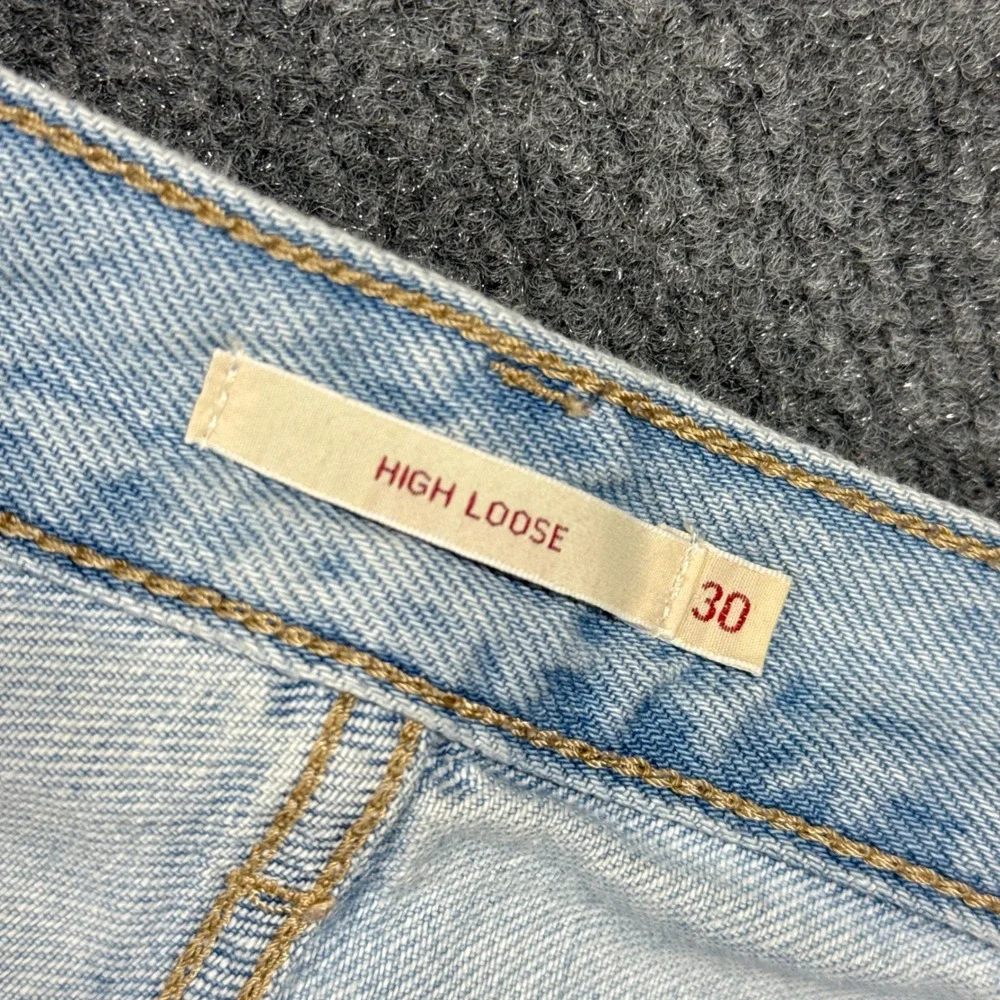 Levis Jeans Womens W30 Premium High‎ Loose Wide Leg Big E 90s style Cotton Hemp